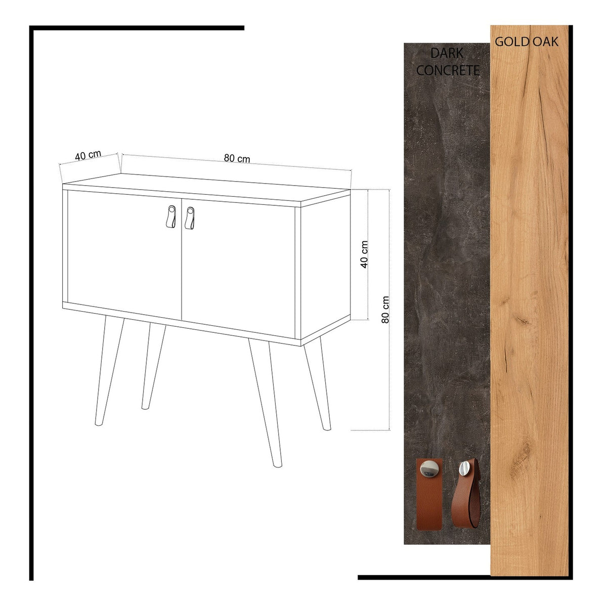 Consola melamina Roble Oscuro Concrete 100% aglomerado (2)