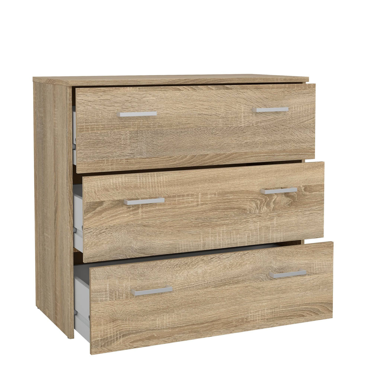 Cómoda dormitorio 3 cajones roble 75x36x70 cm (5)