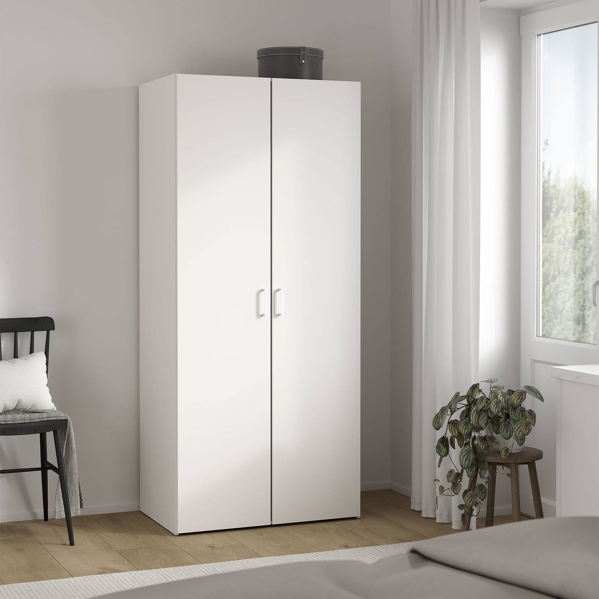 Armario ropero 2 puertas melamina blanco 78x50x176cm (5)