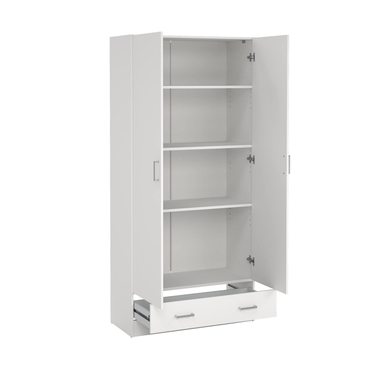 Armario ropero 2 puertas y 1 cajón melamina blanco 80x36x171cm (6)