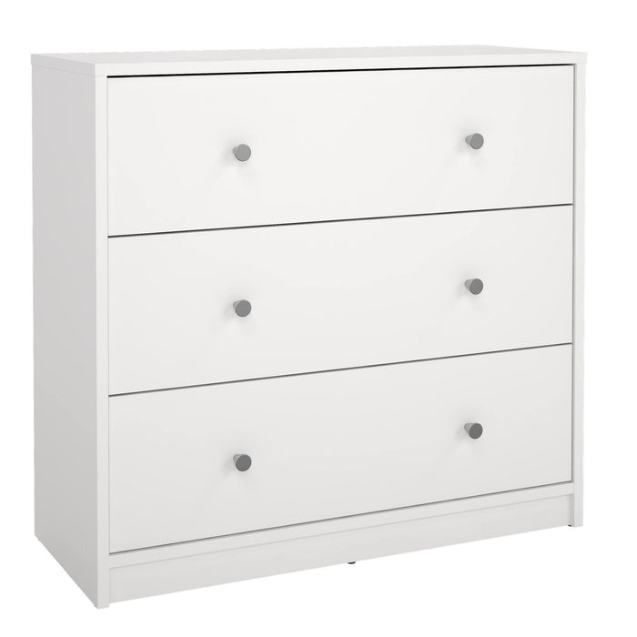 Cómoda dormitorio 3 cajones blanco 73x31x69 cm