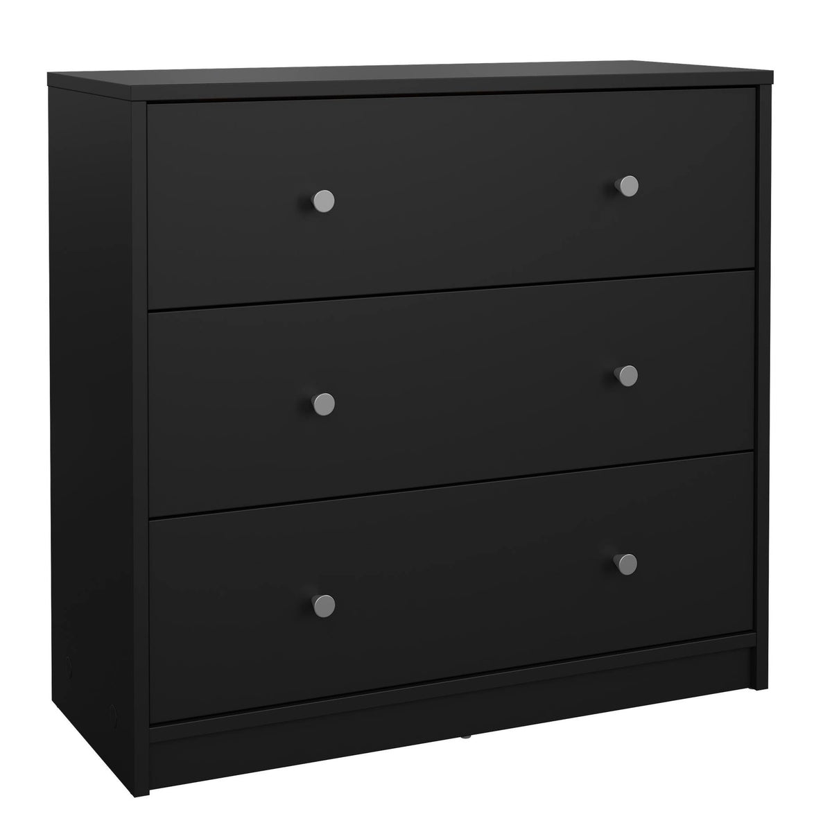 Cómoda dormitorio 3 cajones negro 73x31x69 cm