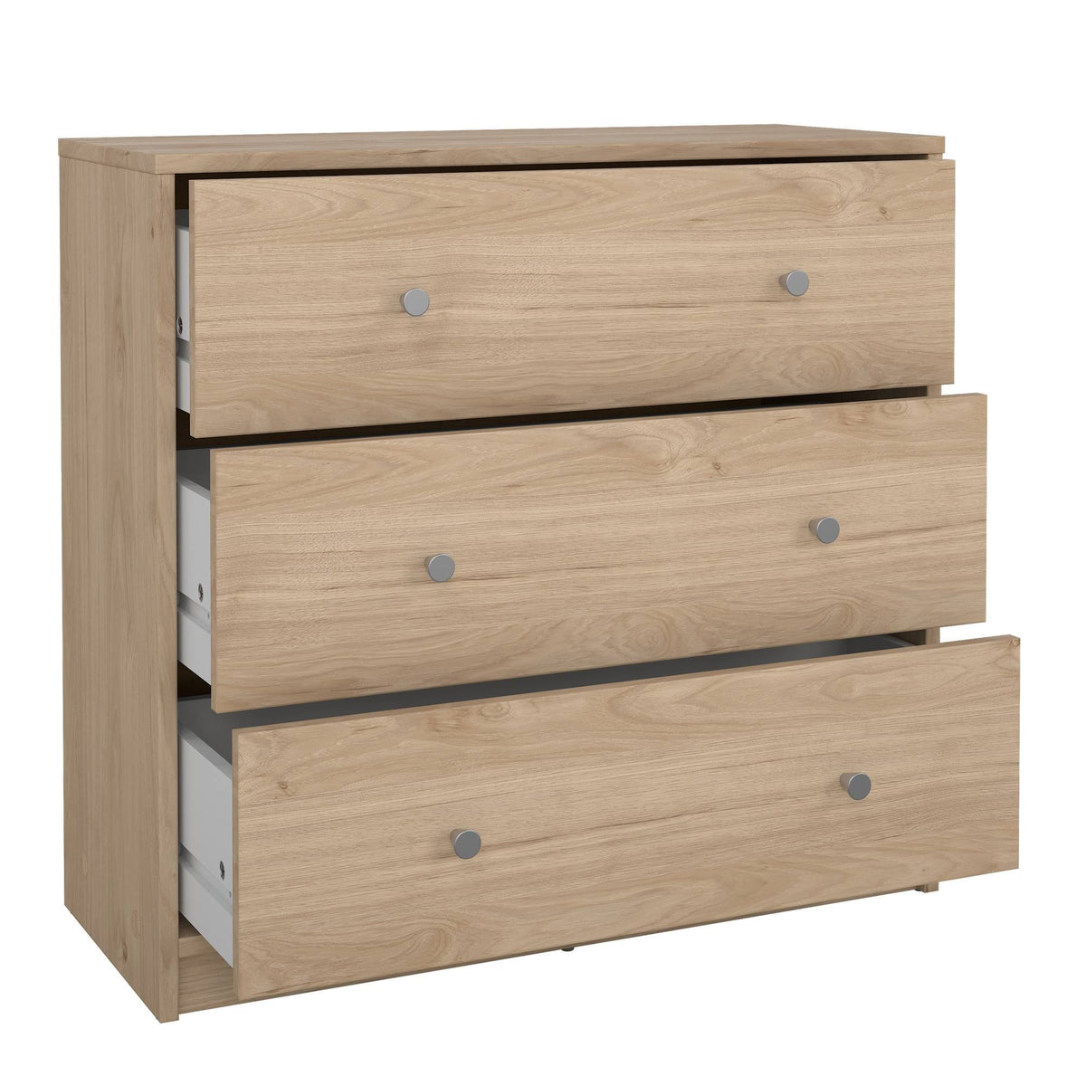Cómoda dormitorio 3 cajones roble 73x31x69 cm (6)