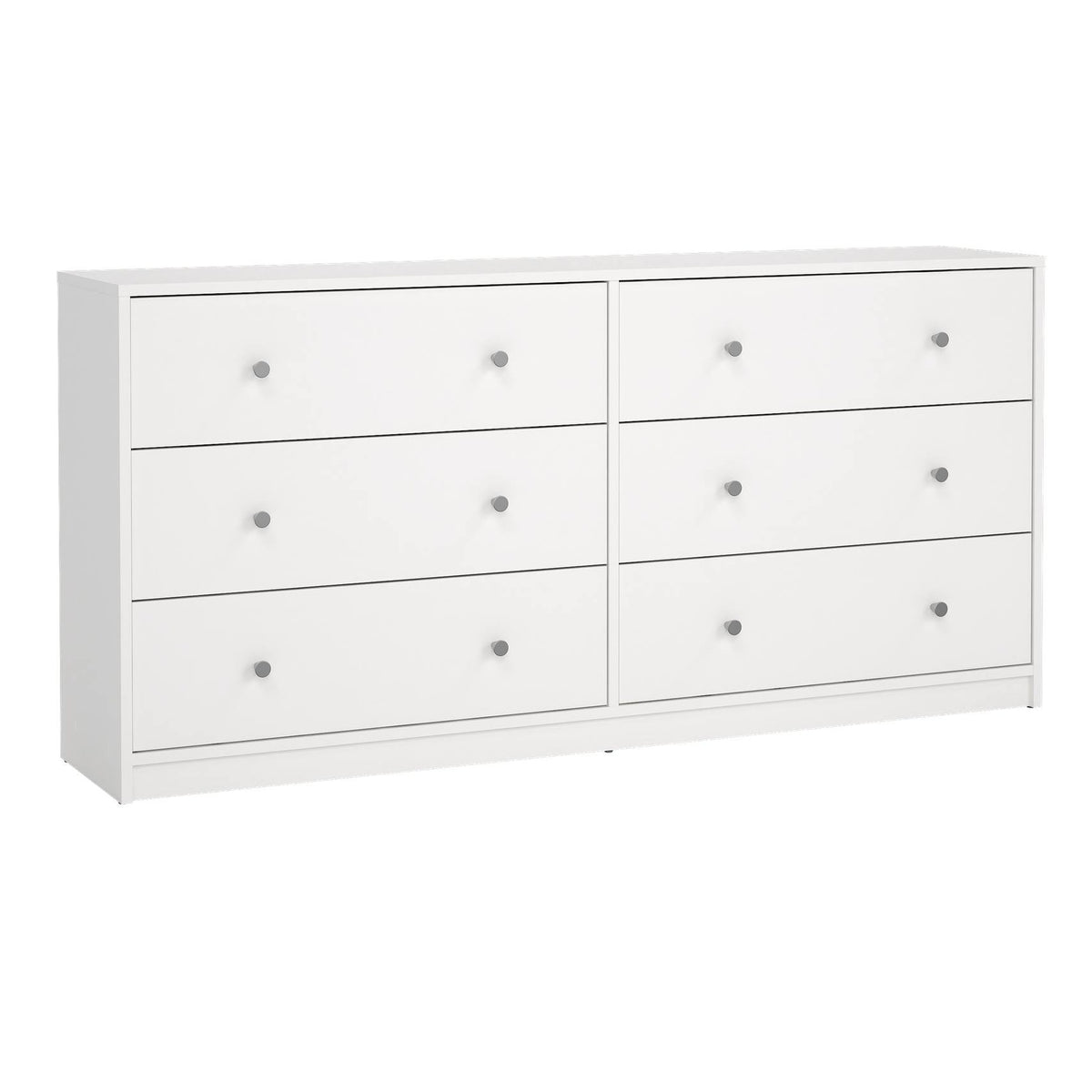 Aparador doble 6 cajones melamina blanco 144x31x69cm