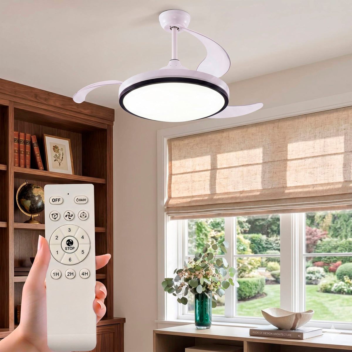Ventilador de techo LED Ø53cm aspas retráctiles 6 vel (8)