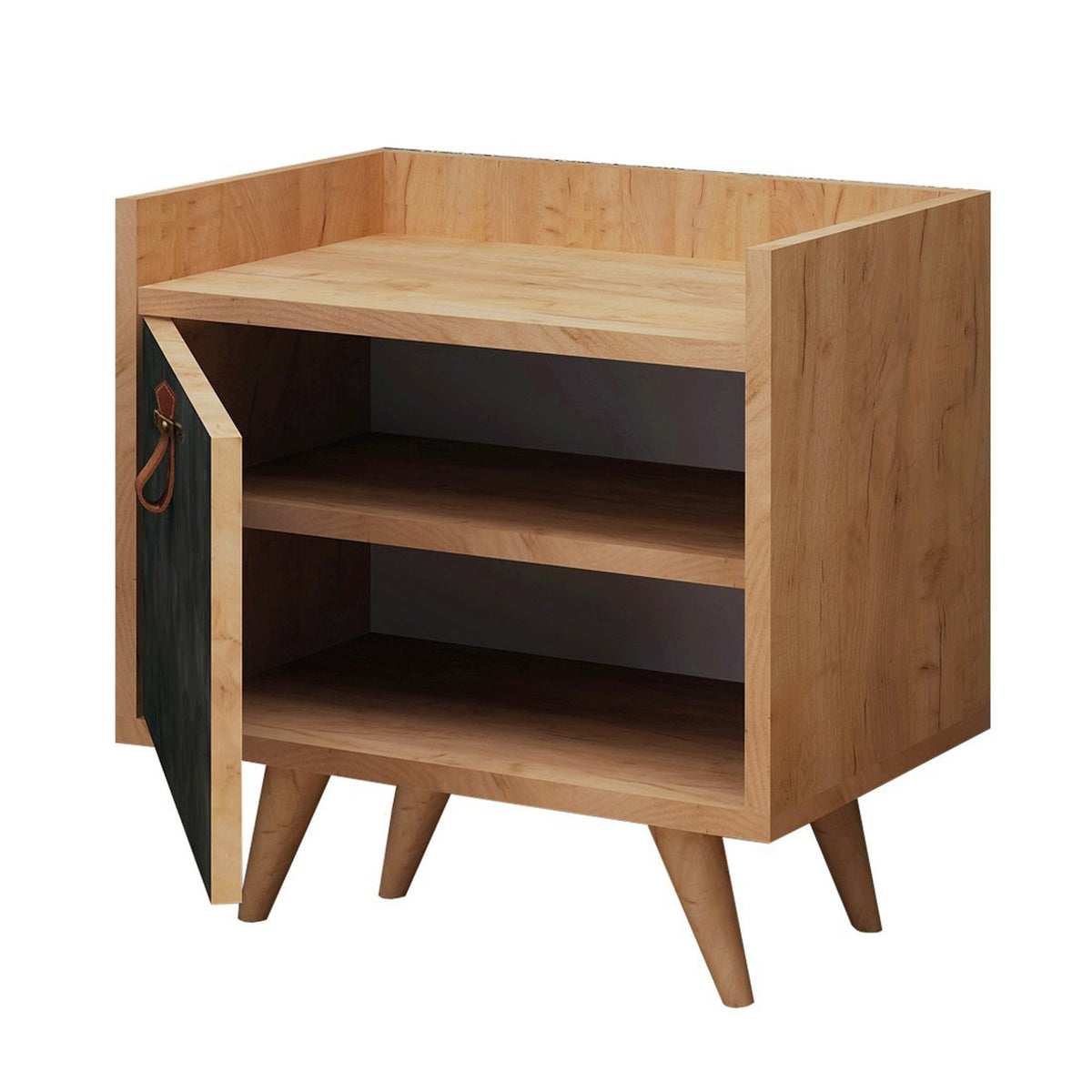 Mesita de noche melamina nórdica con puerta 50x55x40cm
