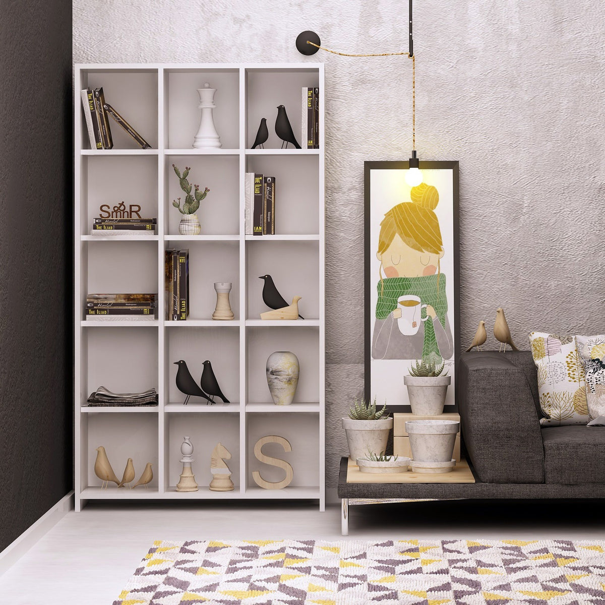 Librería melamina blanca 90x160x25 cm (3)