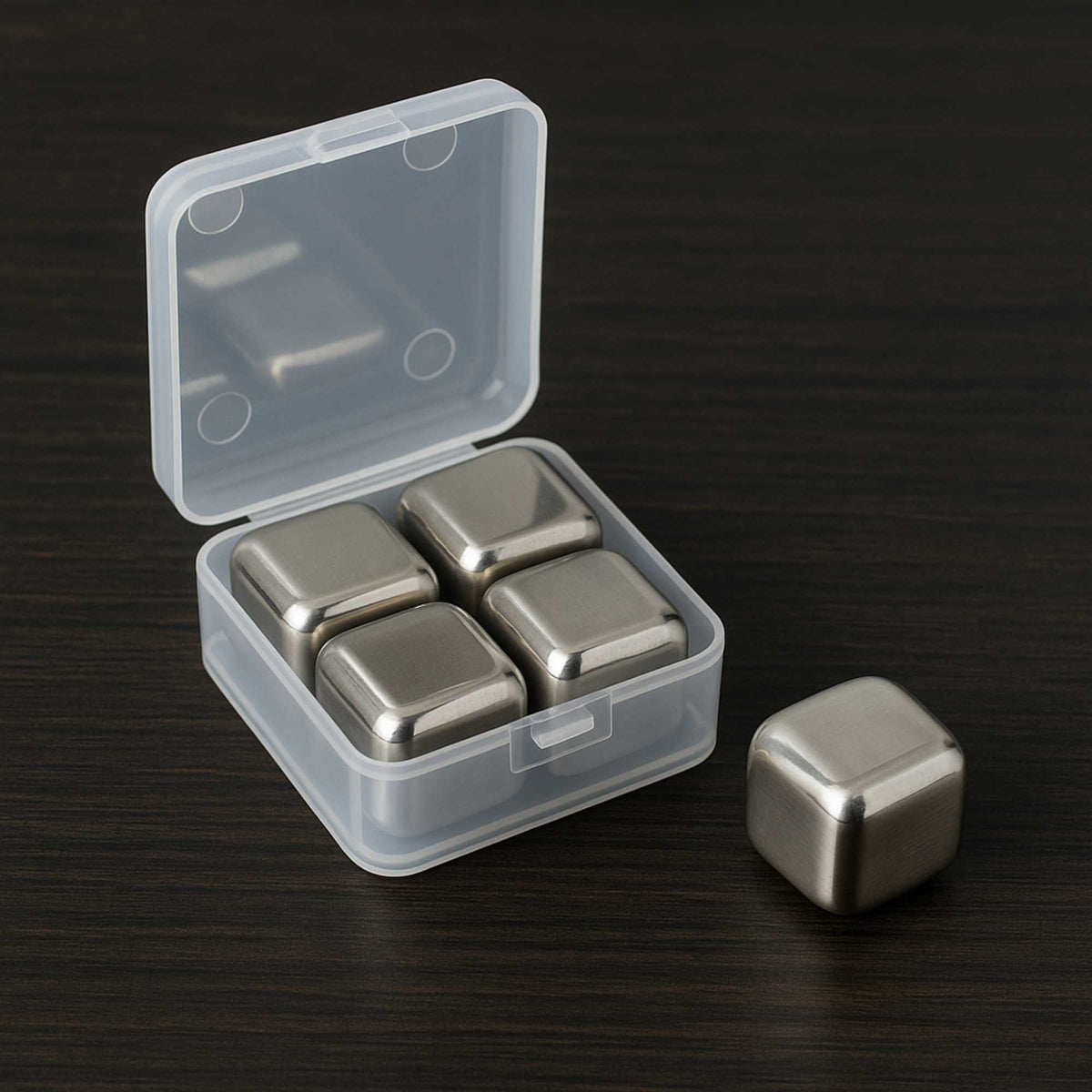 Cubitos de hielo acero inoxidable set 4 pzs Ø2,7cm (3)