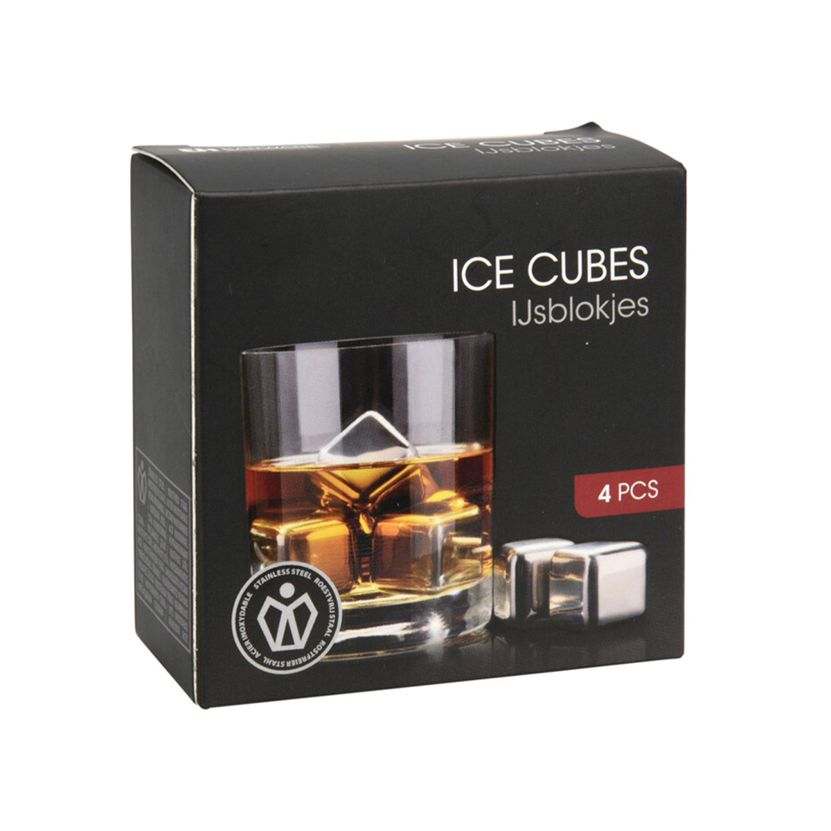 Cubitos de hielo acero inoxidable set 4 pzs Ø2,7cm (5)