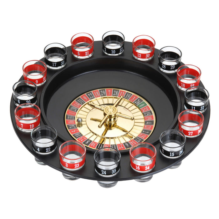 Ruleta de beber 16 vasos y bolas metálicas para fiestas