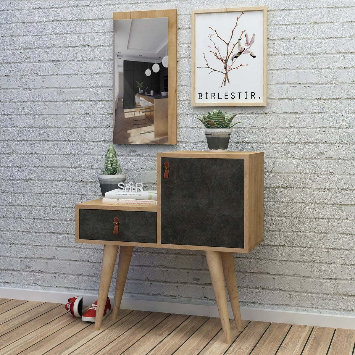 Aparador melamina roble oscuro Concrete 100% aglomerado rechapado (4)