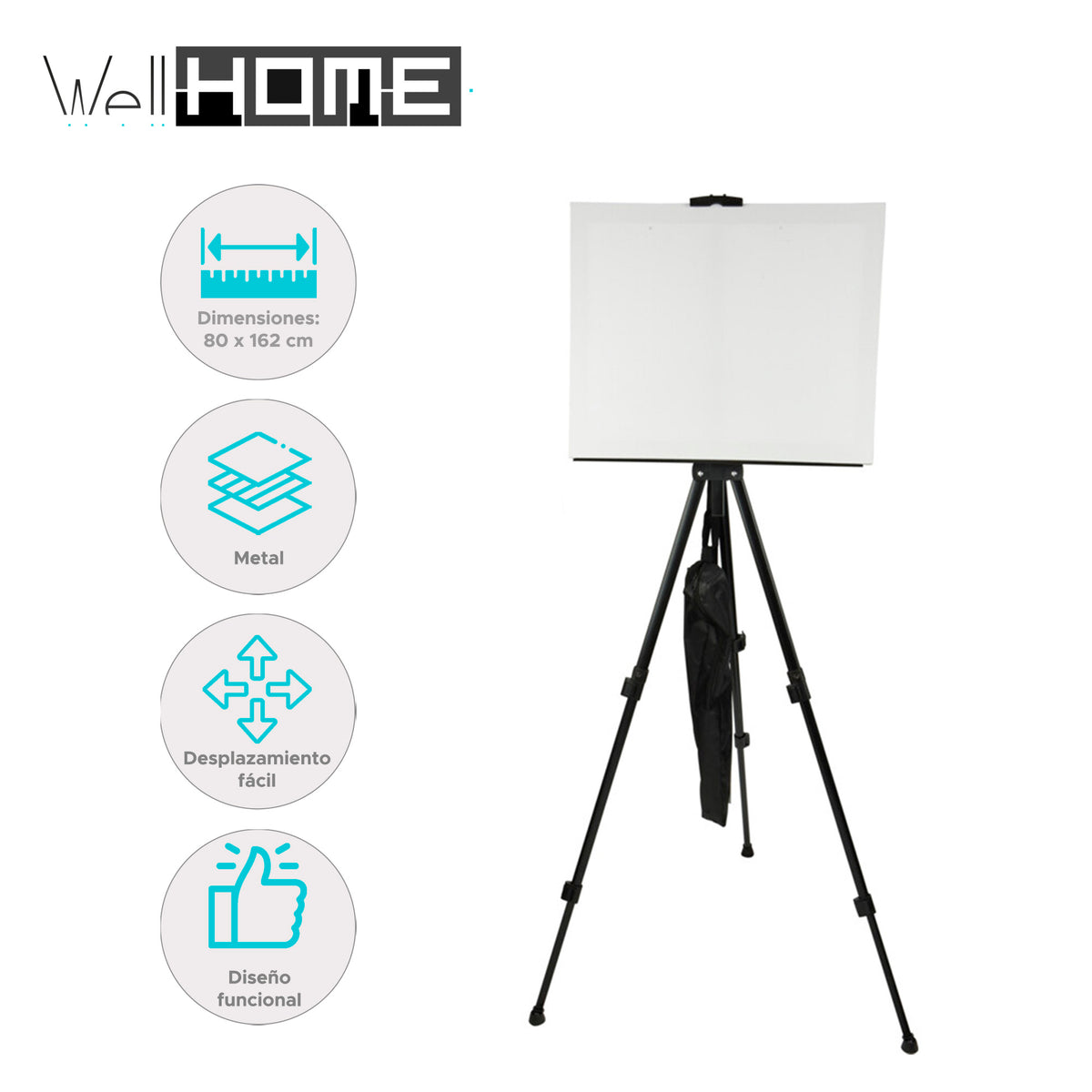 Caballete plegable de metal altura máx 162cm con bolsa (2)
