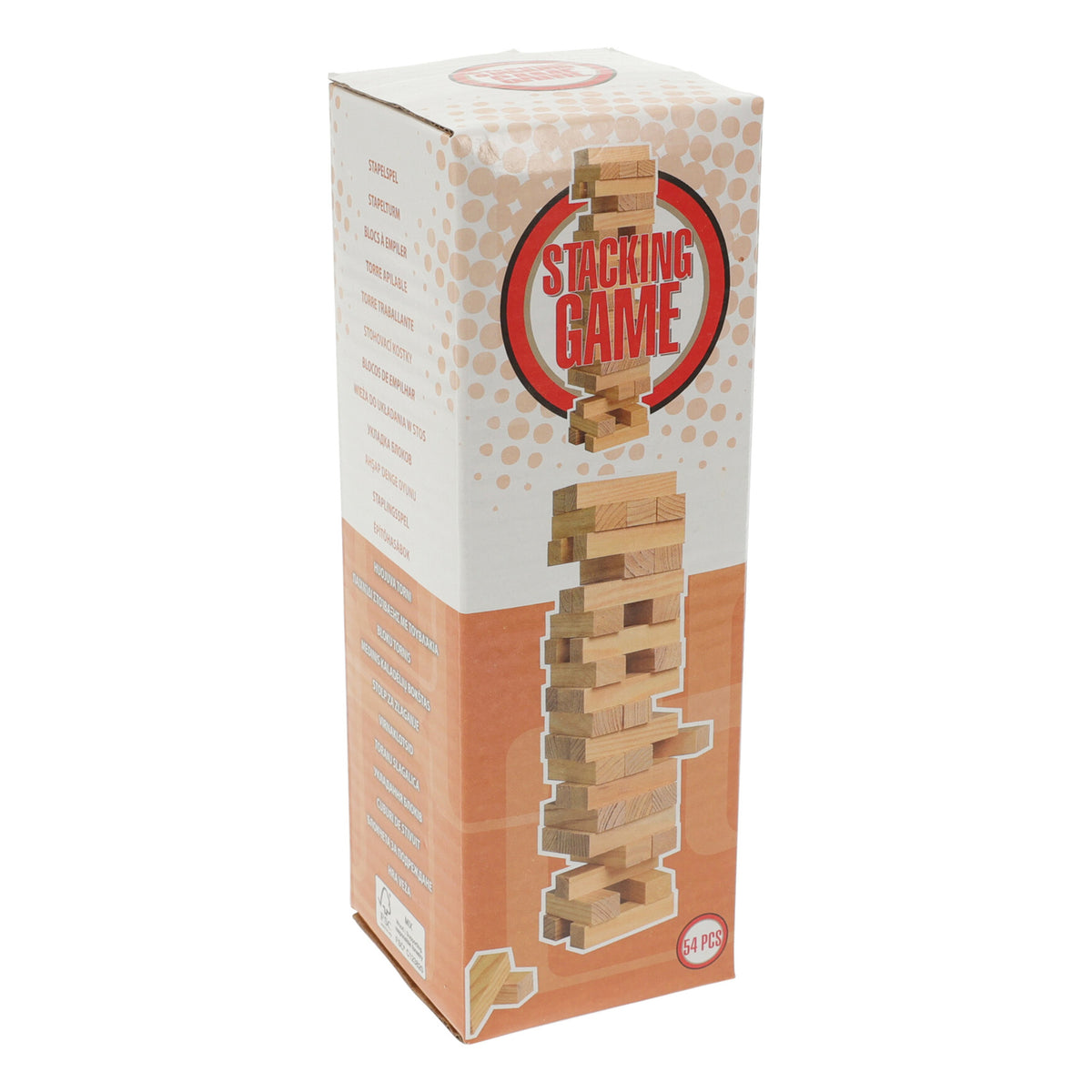 Torre apilable de madera 54 pzs juego educativo certificado FSC