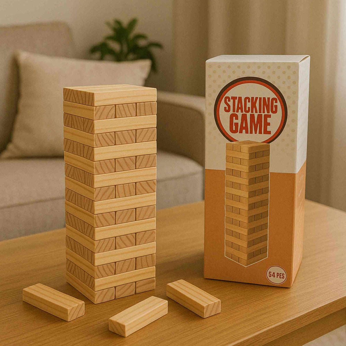 Torre apilable de madera 54 pzs juego educativo certificado FSC (3)