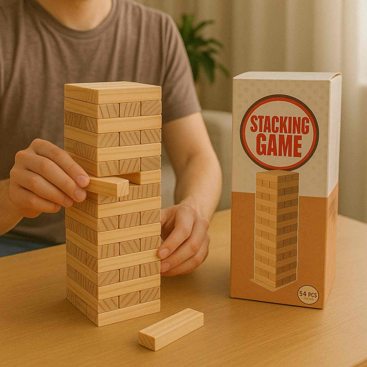 Torre apilable de madera 54 pzs juego educativo certificado FSC (4)
