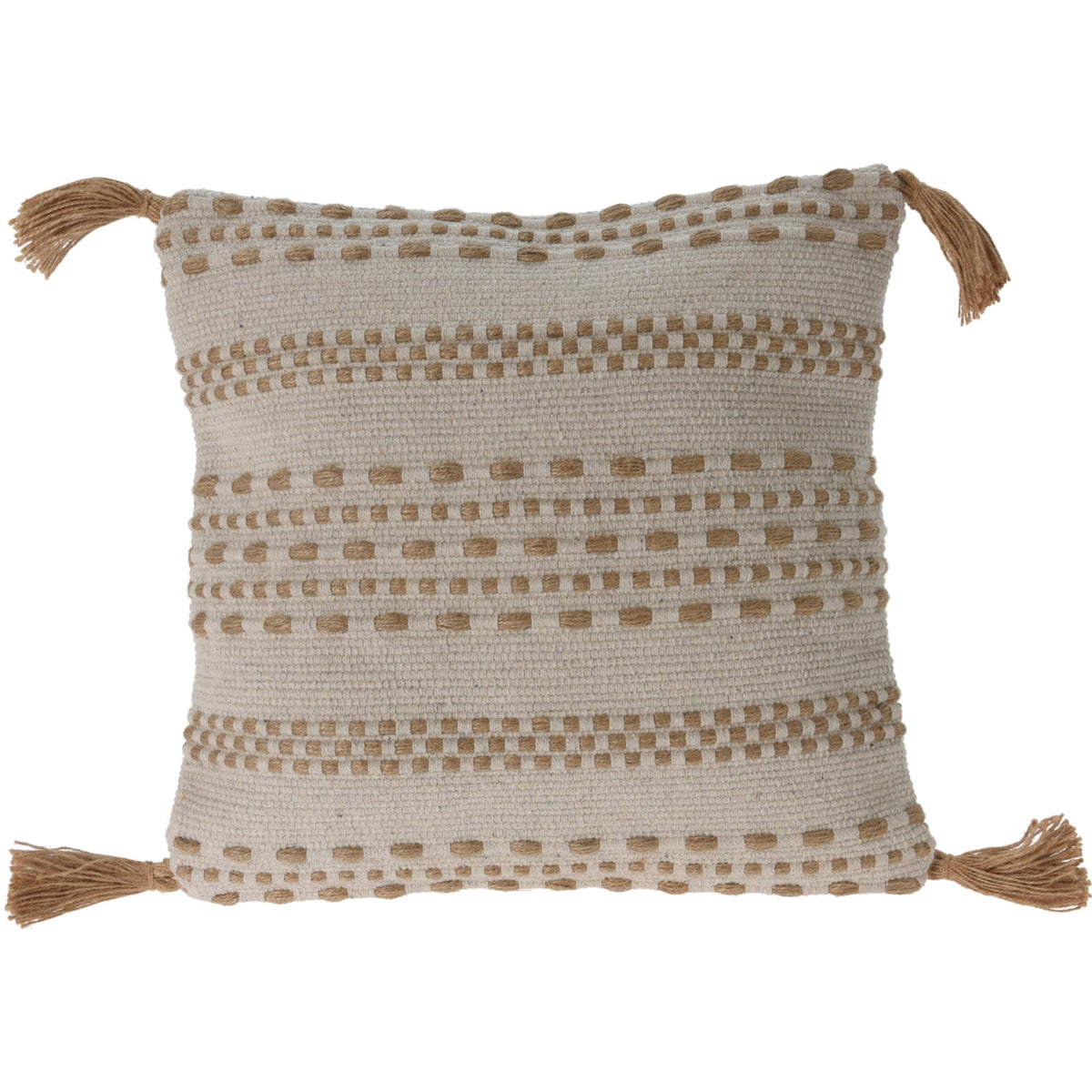 Cojín de yute y algodón natural Tessel con relleno 400g 45x45cm