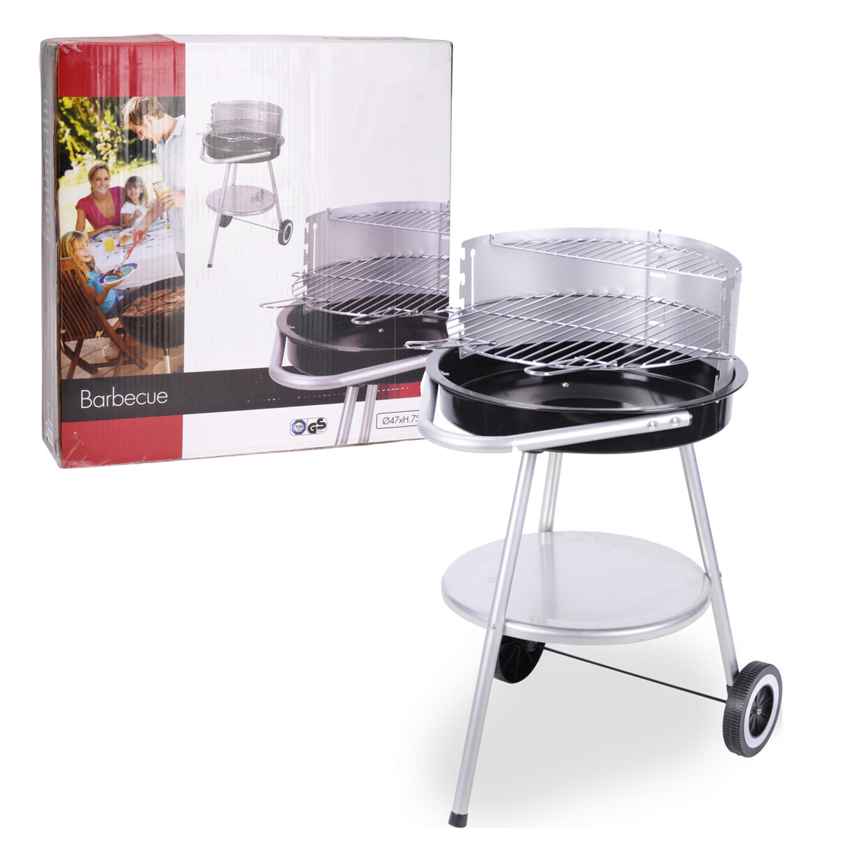 Barbacoa hibachi media redonda 18'' parrilla cromada (5)