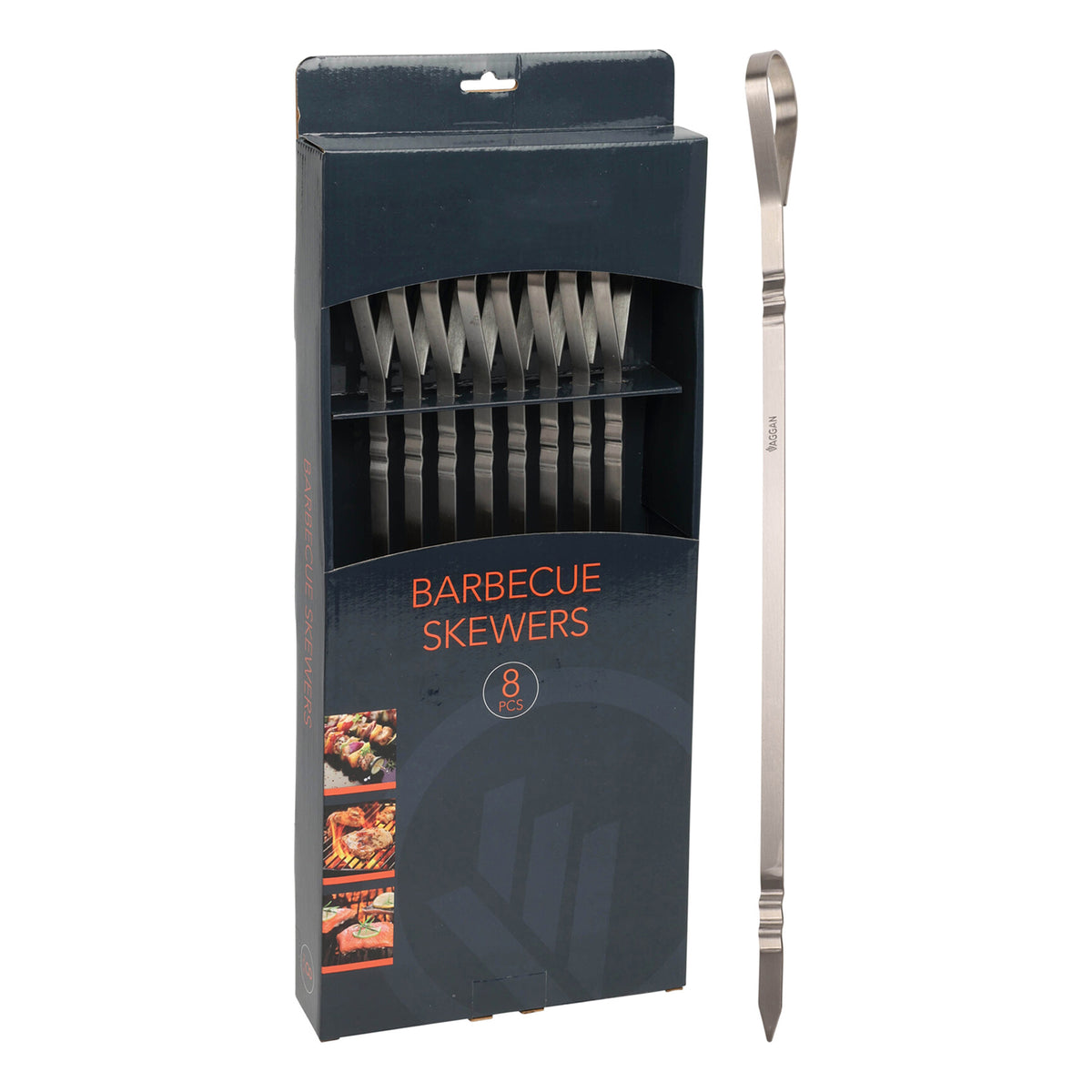 Brochetas barbacoa inox 430 set 8 pzs 41cm diseño Vaggan (6)