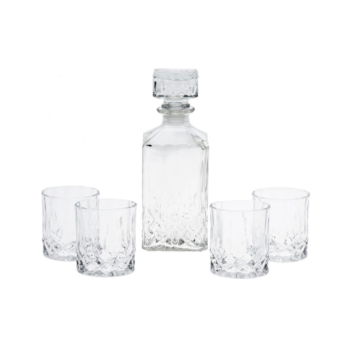 Set vaso decantador con tapas de cristal y vasos a juego