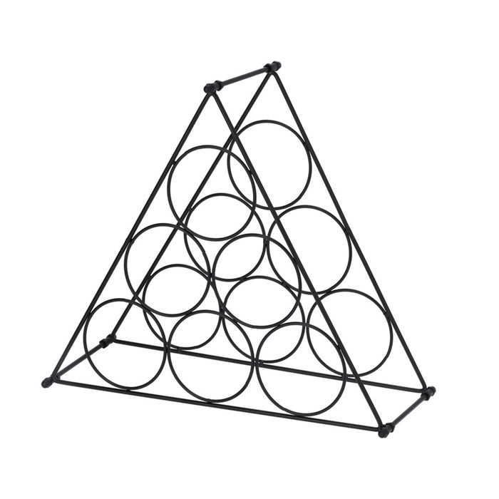 Botellero metálico compacto triangular para 6 botellas