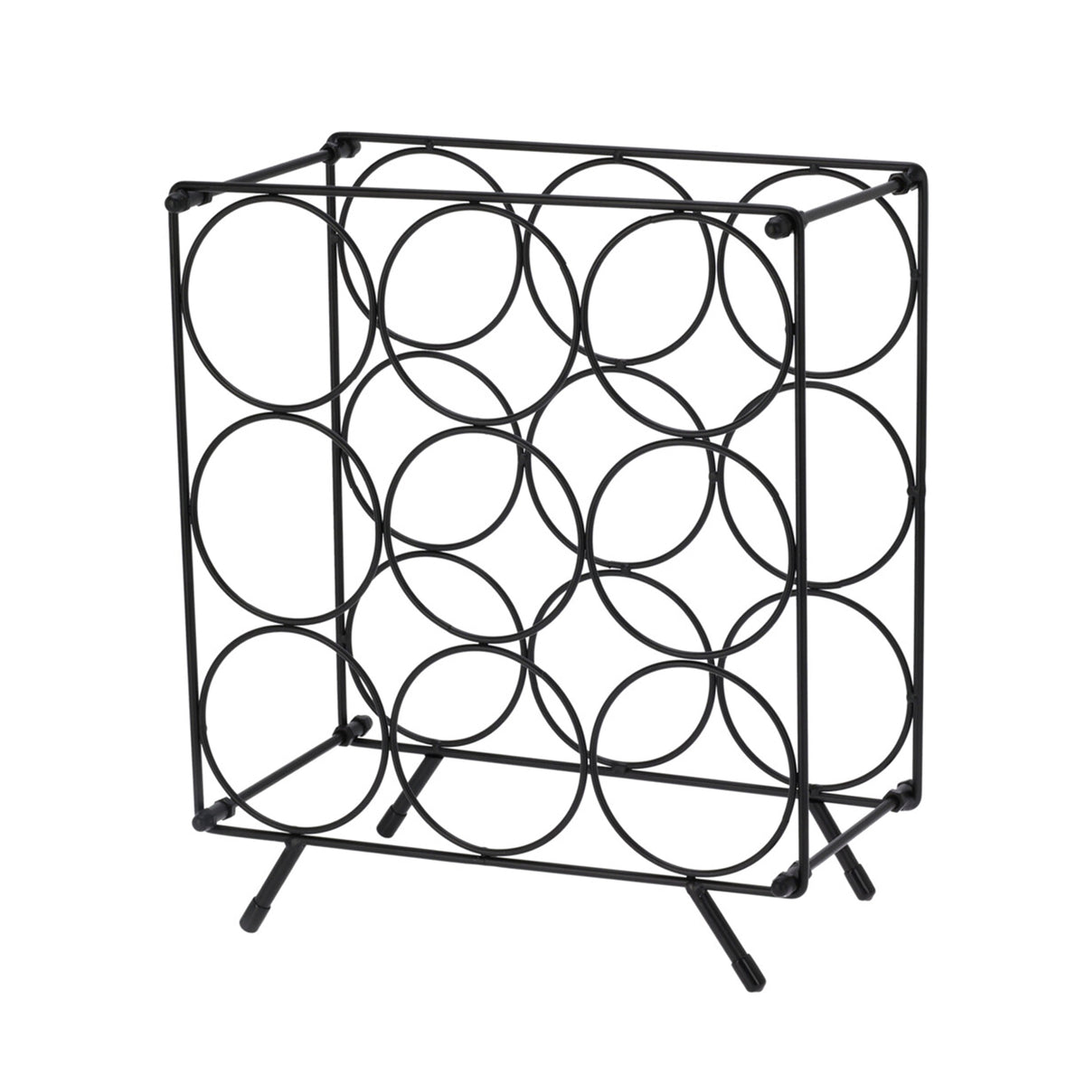 Botellero metálico rectangular para 9 botellas de vino