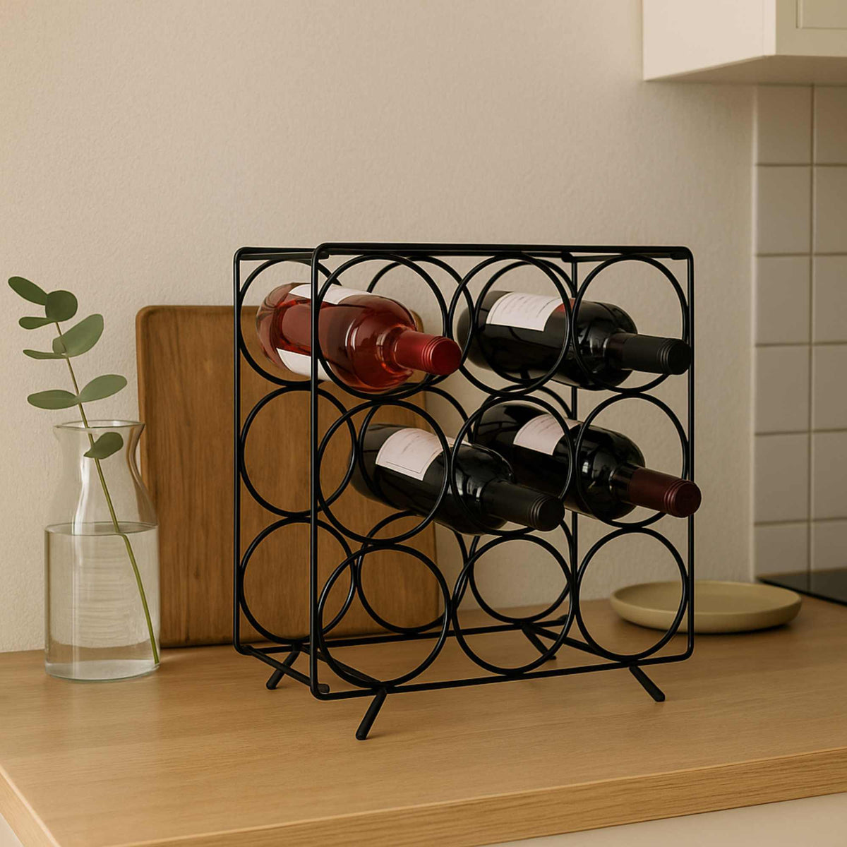 Botellero metálico rectangular para 9 botellas de vino (3)