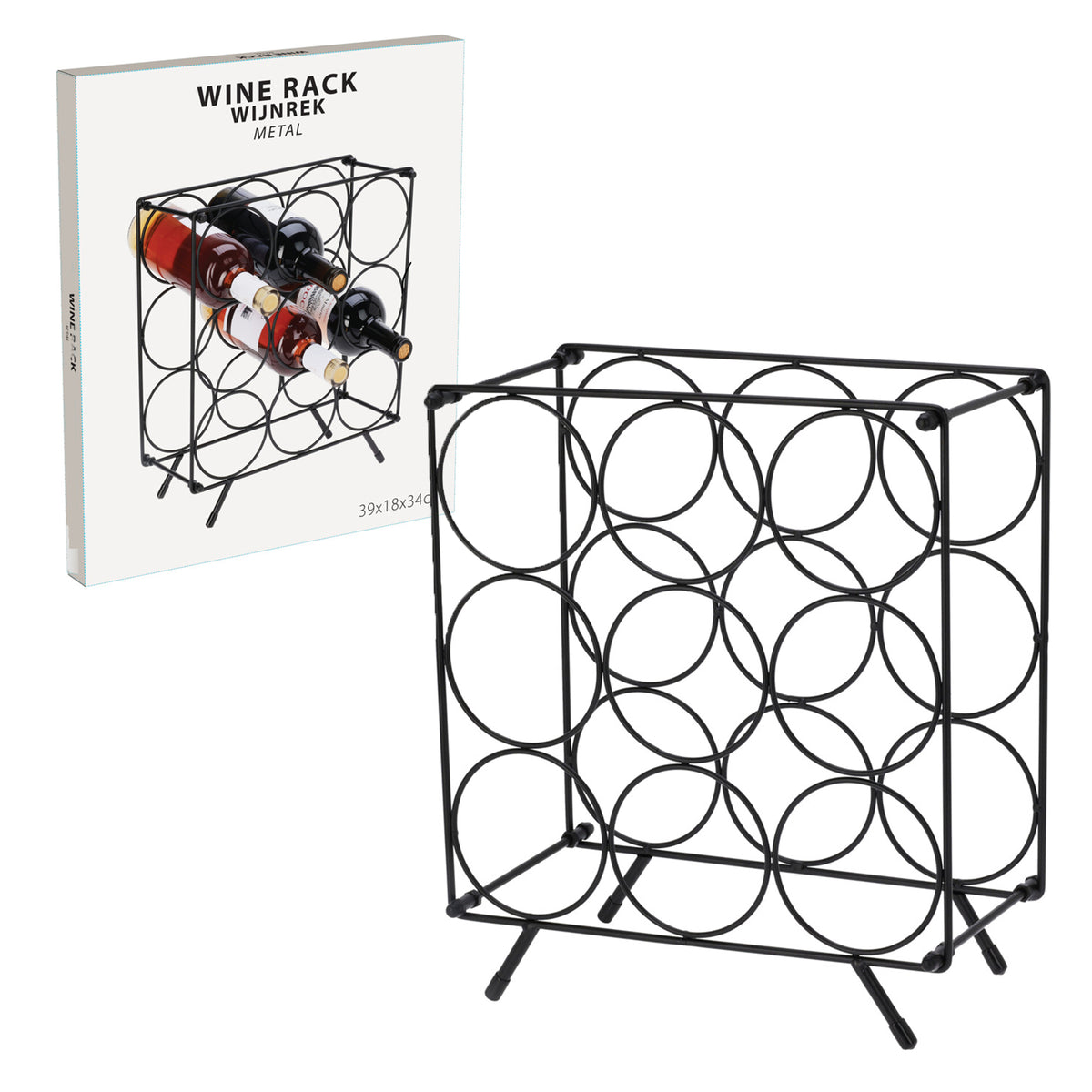 Botellero metálico rectangular para 9 botellas de vino (6)