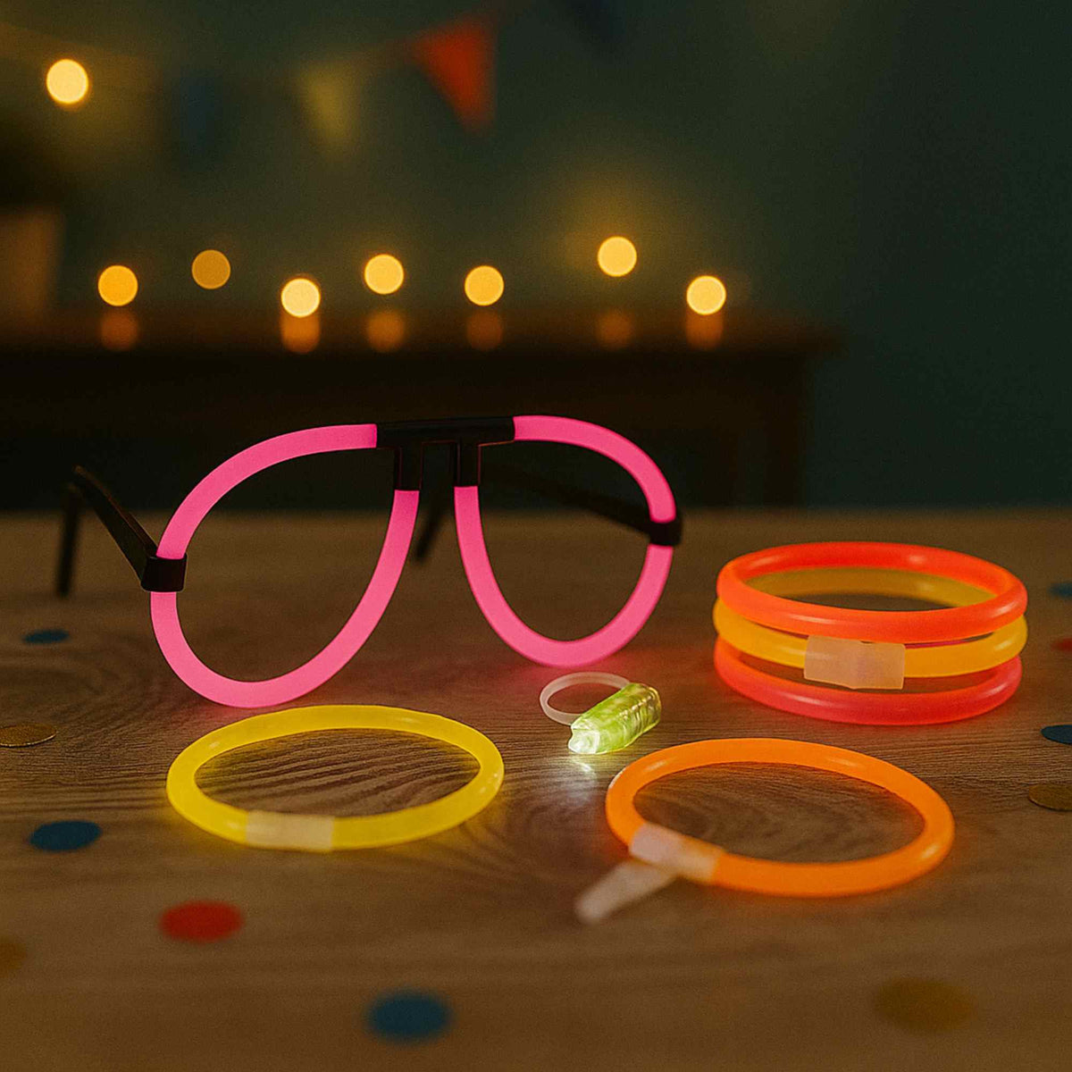Pack mega fiesta glow in the dark 42 pzs para eventos nocturnos (3)
