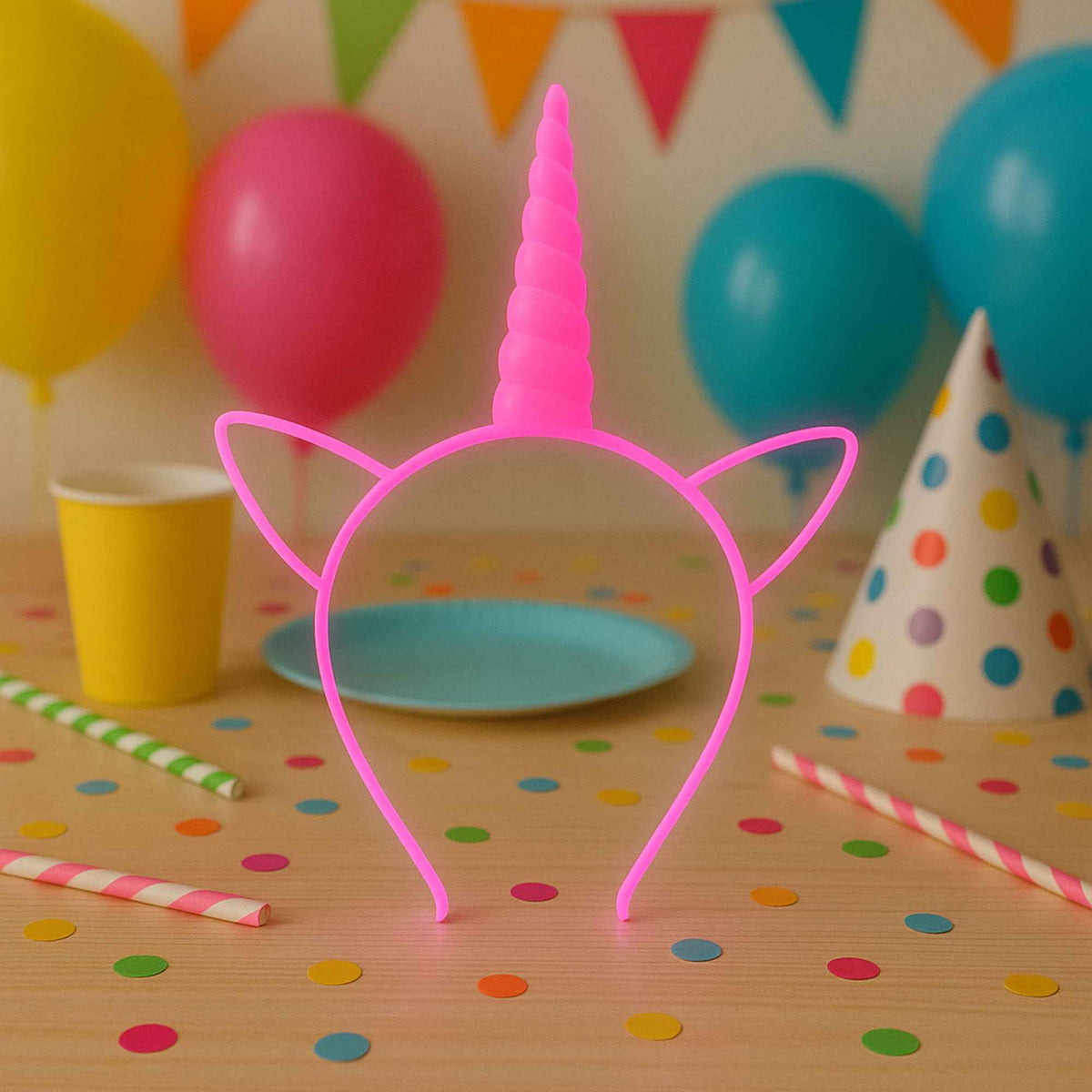 Diadema unicornio y palos luminosos glow pack 48 juegos (4)