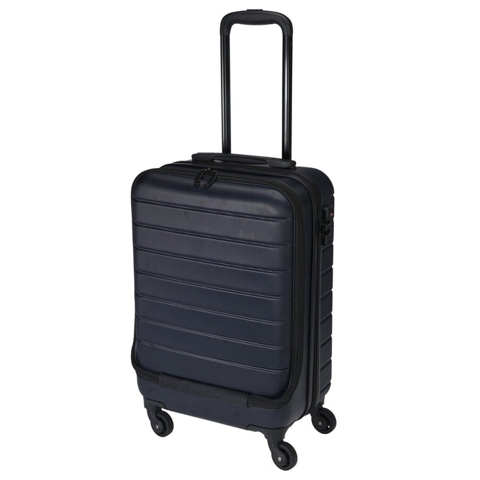 Maleta 20 pulgadas ABS azul marino TSA ruedas metálicas