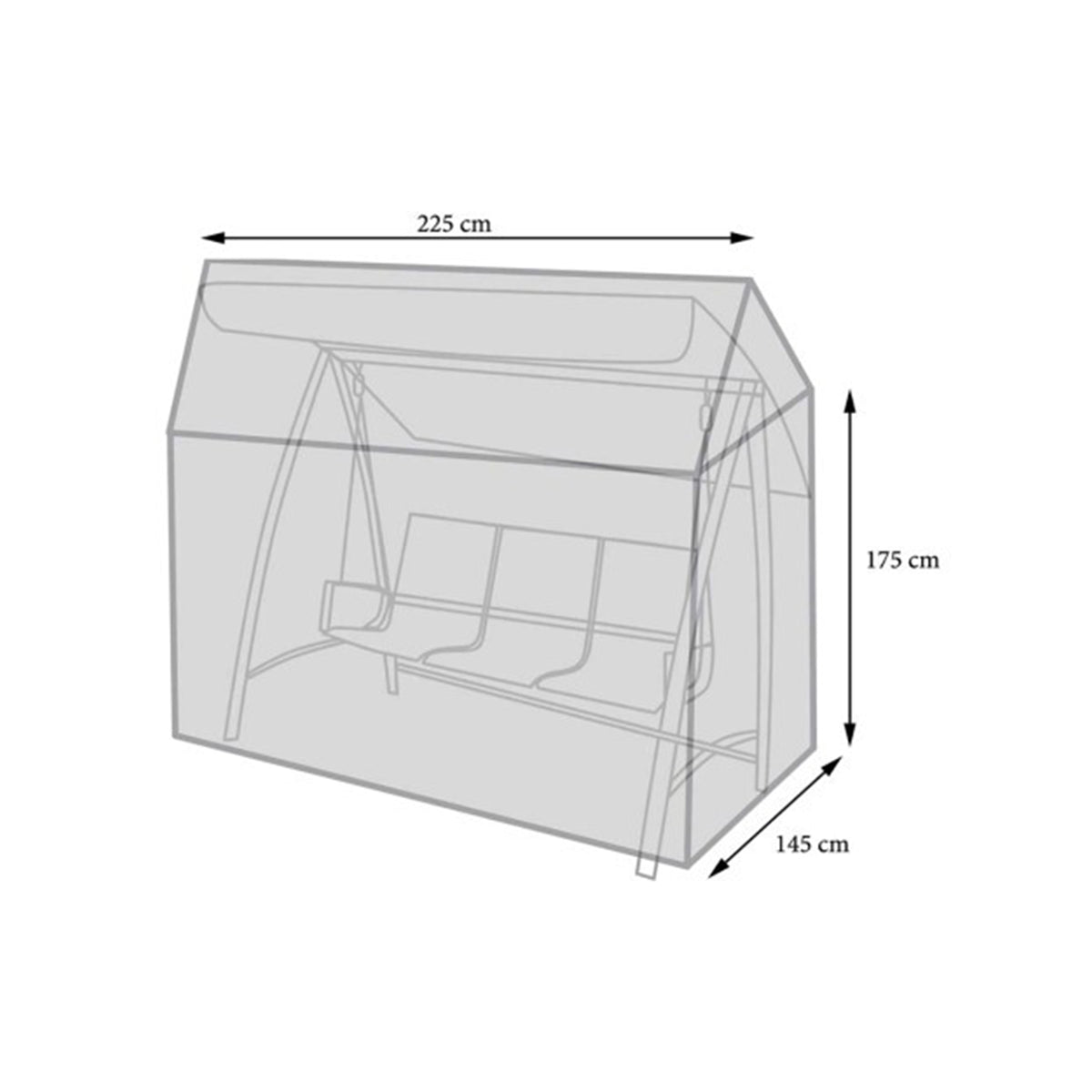 Funda banco columpio verde oscuro 225x145x175cm (3)