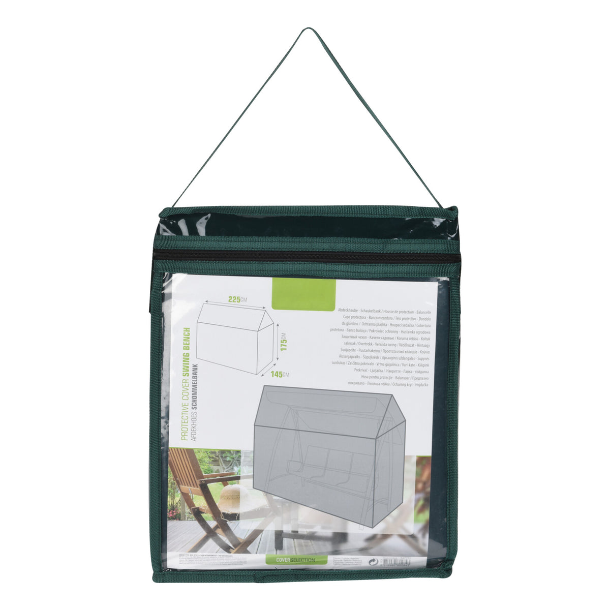 Funda banco columpio verde oscuro 225x145x175cm (6)