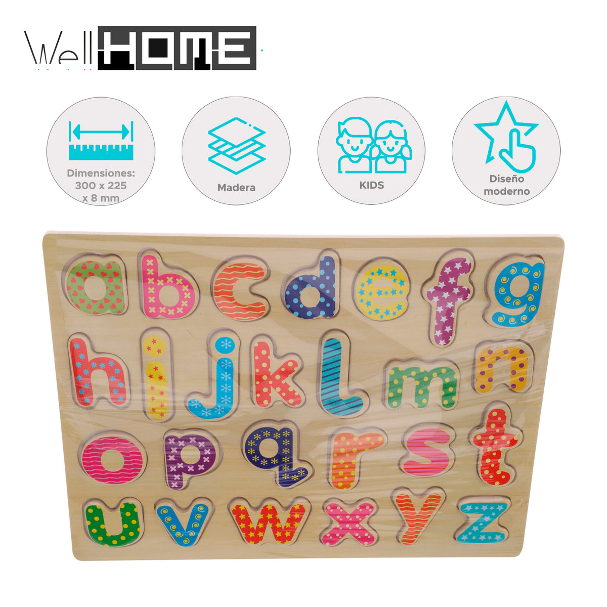Puzzle de alfabeto de madera 26 pzs juego educativo (2)