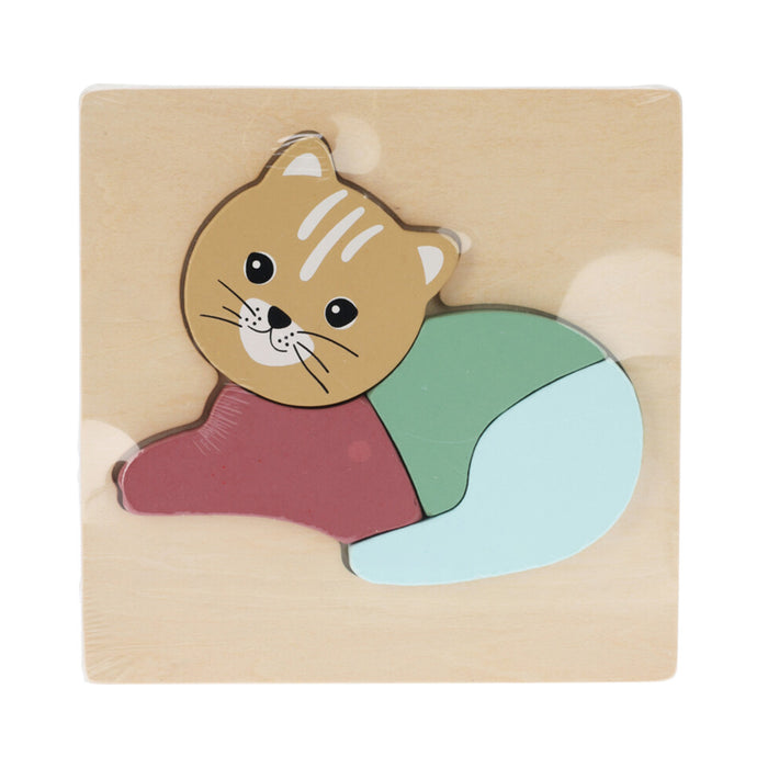 Rompecabezas de madera 4 pzs diseños de animales 15x15cm