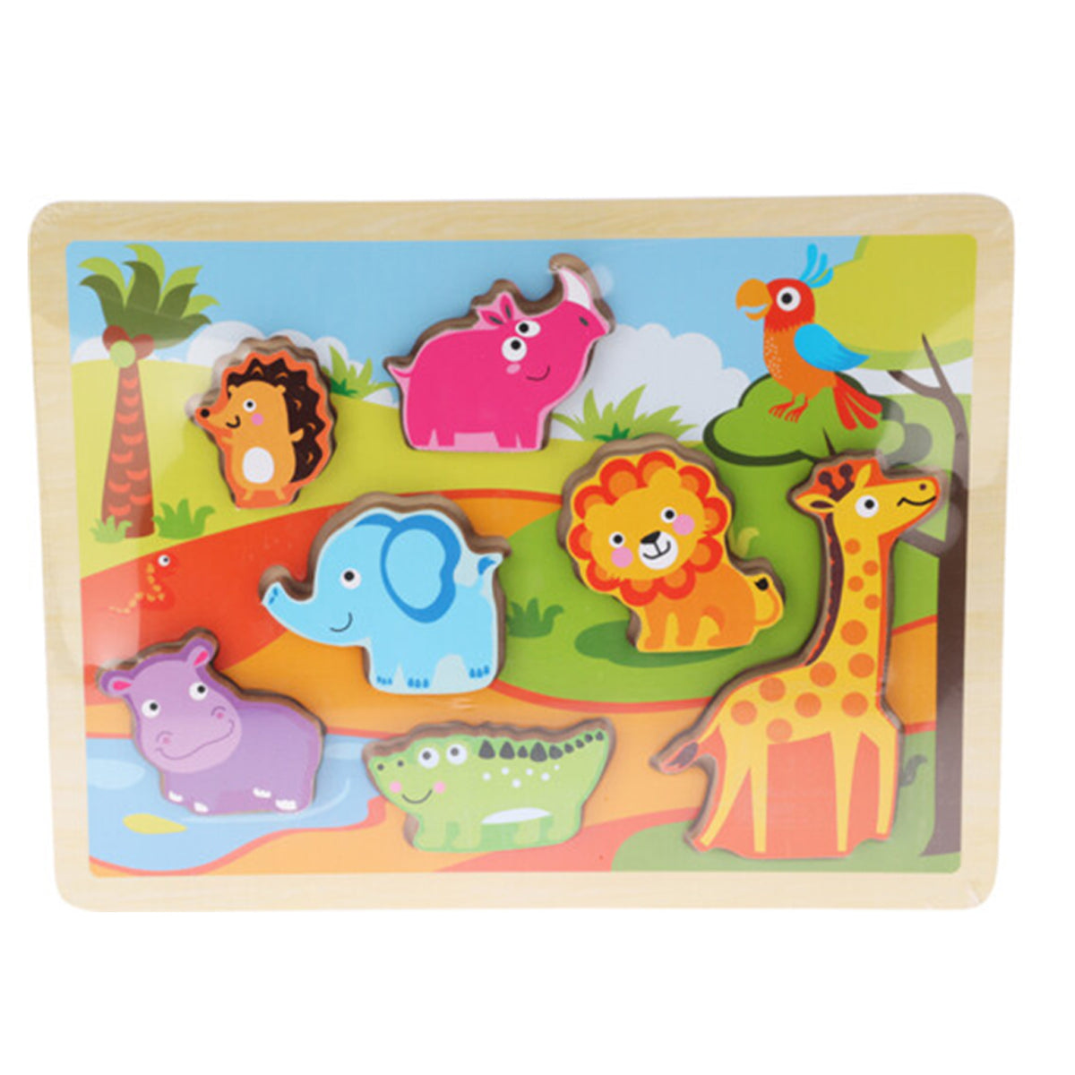 Rompecabezas madera 3 diseños jungla granja océano 30cm (5)