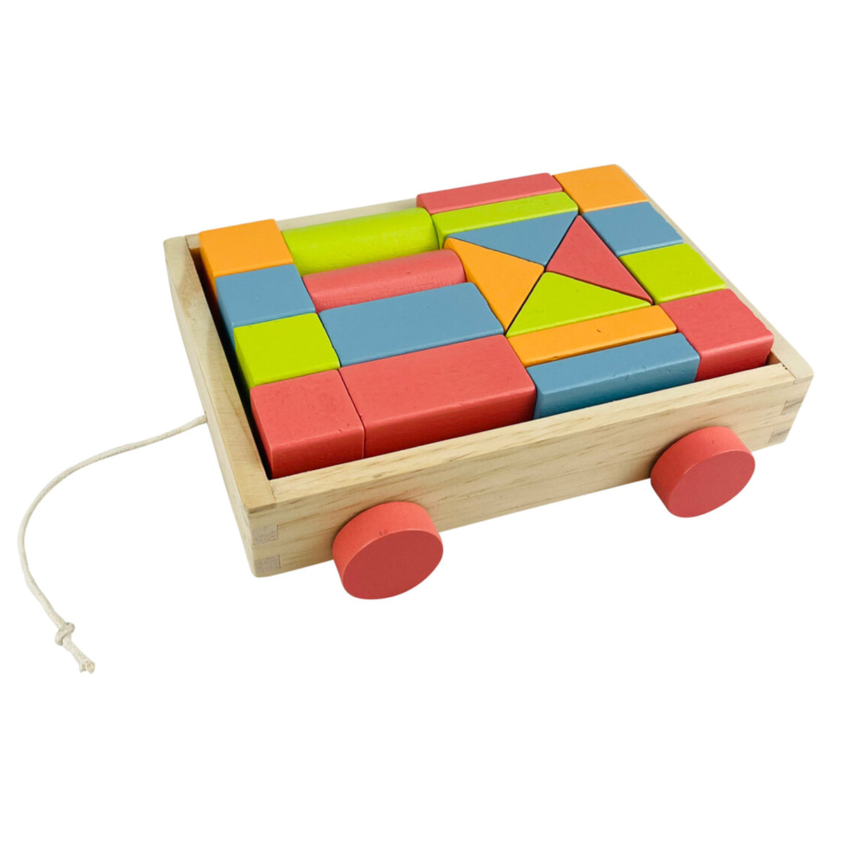 Coche madera educativo 20 bloques pino y abedul