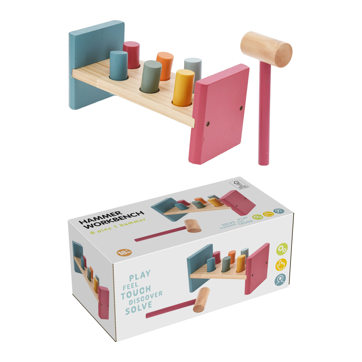 Kit carpintería banco martillo madera pino y abedul (6)