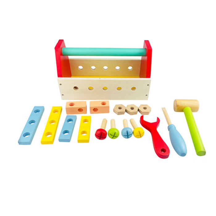 Kit herramientas madera para niños MDF 25x12x14cm