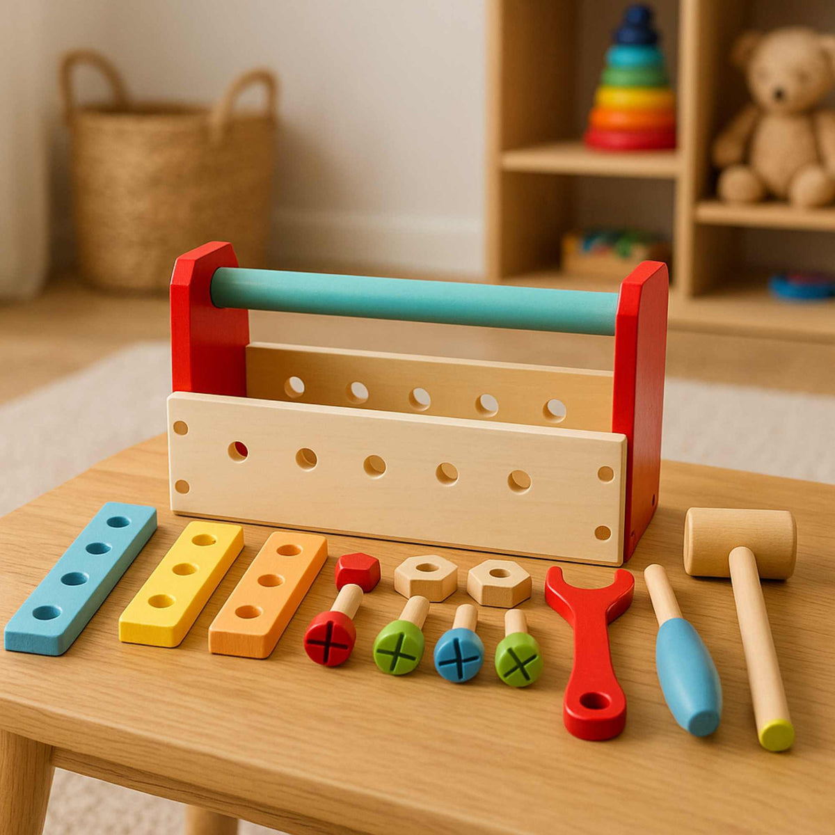 Kit herramientas madera para niños MDF 25x12x14cm (3)