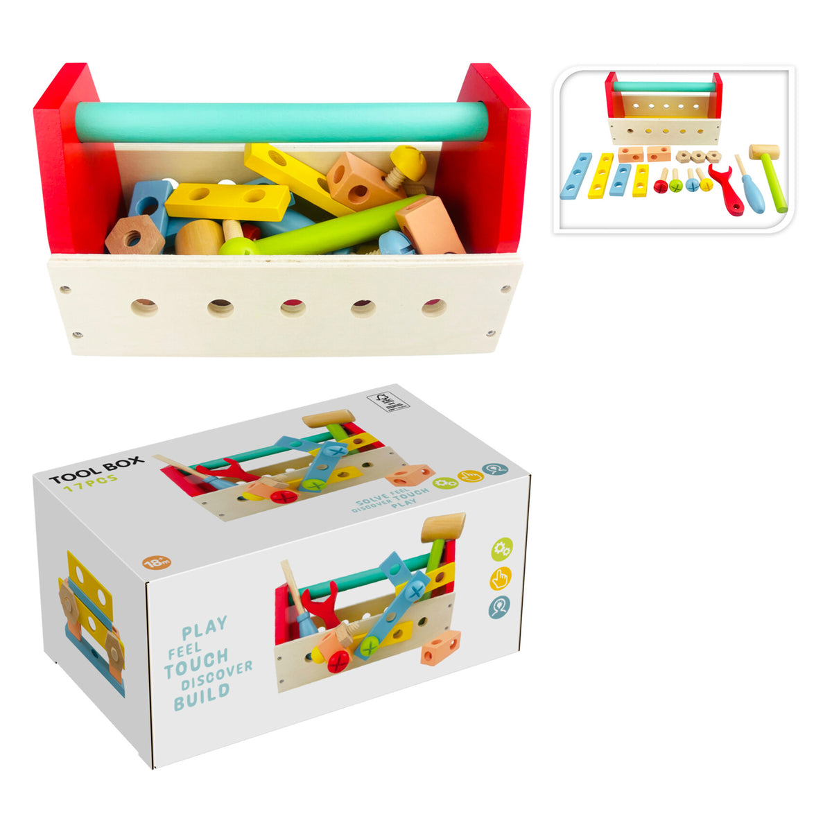 Kit herramientas madera para niños MDF 25x12x14cm (6)