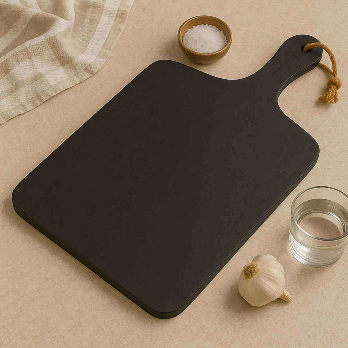 Tabla de cortar de madera de caucho con mango 57x38x2cm (3)