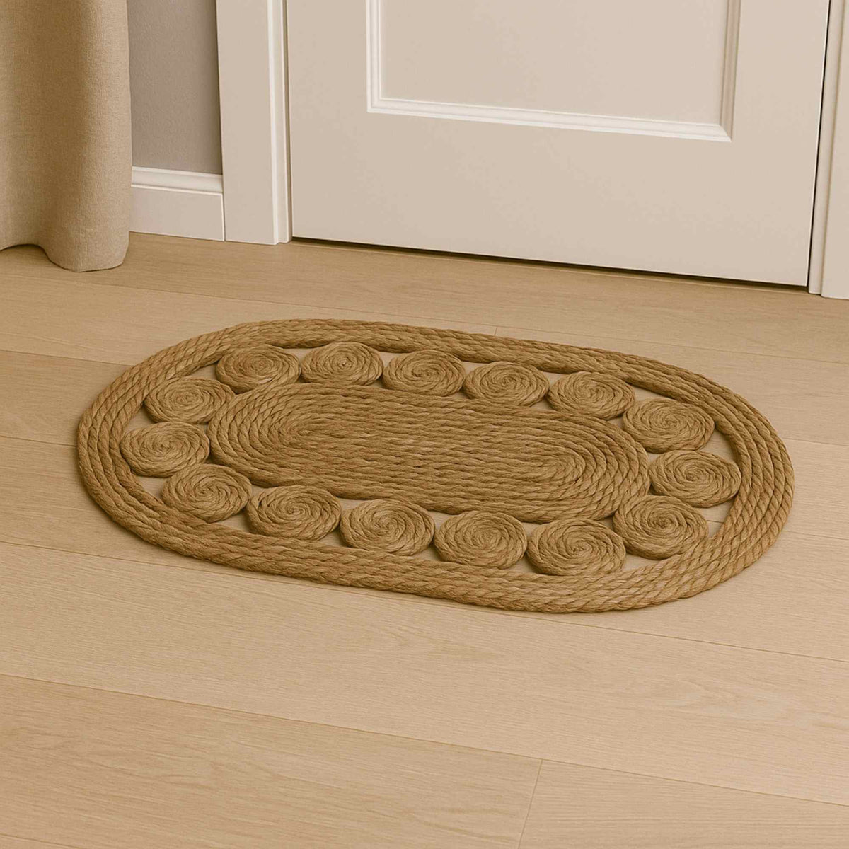 Alfombra ovalada de hoja de totora 80x50cm (3)