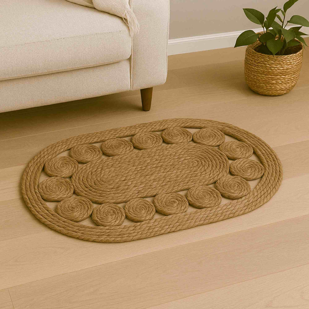 Alfombra ovalada de hoja de totora 80x50cm (4)