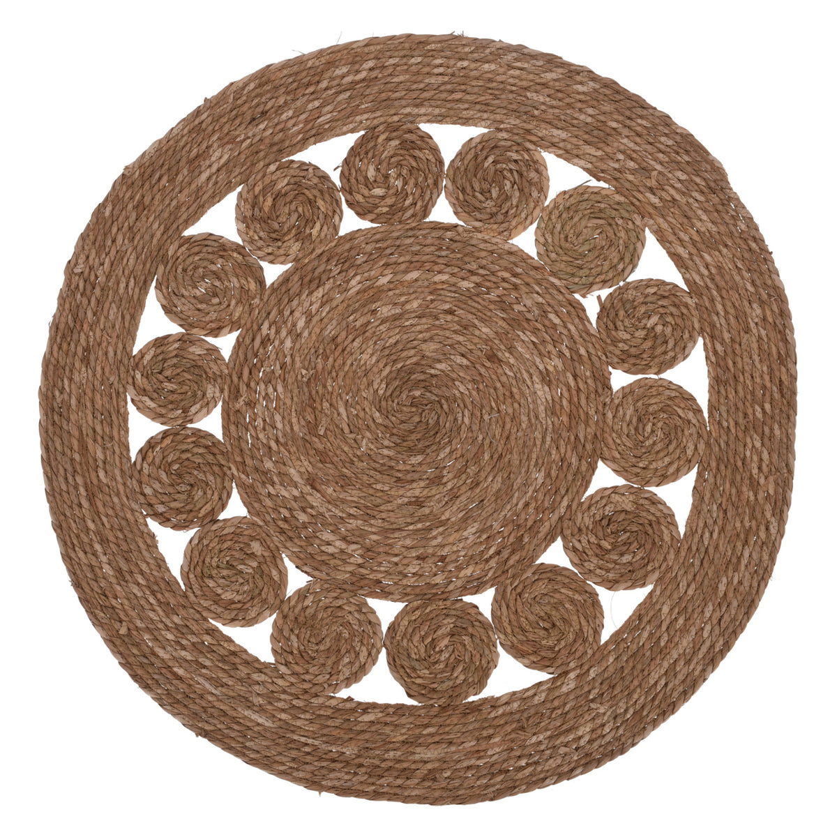 Alfombra redonda de hoja de espadaña Ø80cm
