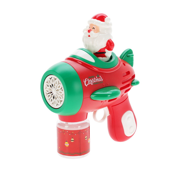 Pistola burbujas navideña con luz para fiestas infantiles