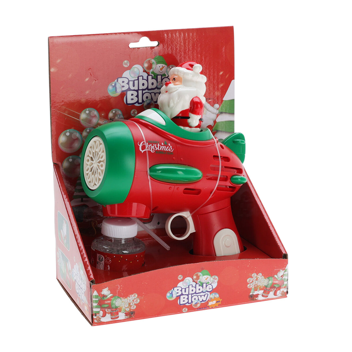 Pistola burbujas navideña con luz para fiestas infantiles (4)