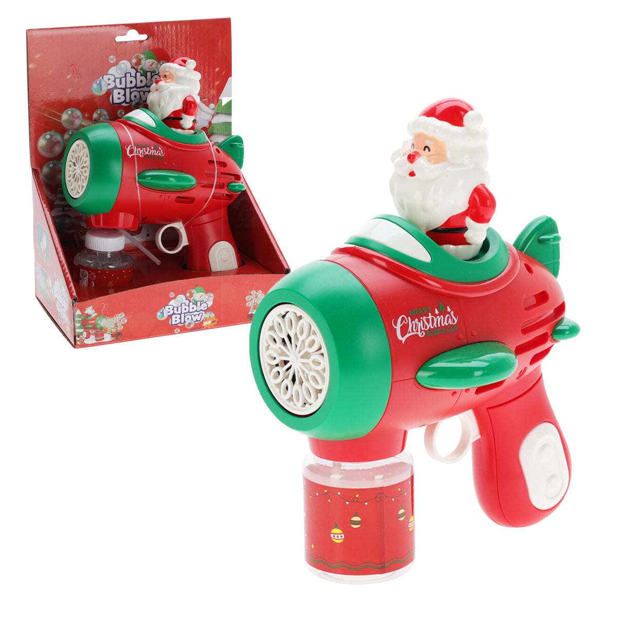 Pistola burbujas navideña con luz para fiestas infantiles (5)
