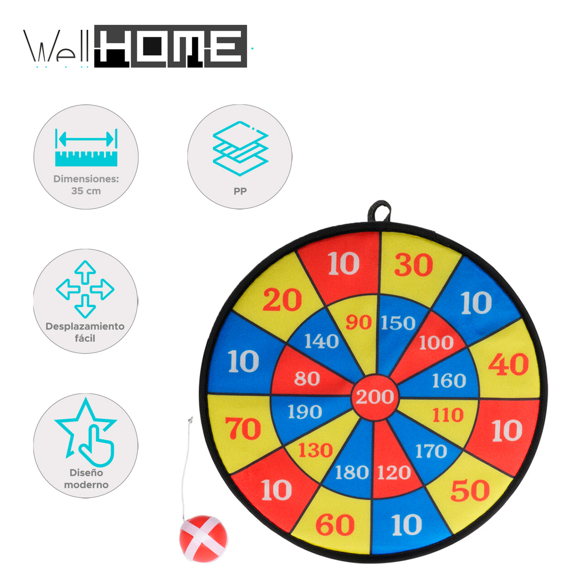 Juego de mesa con tablero 35cm y 4 bolas (2)
