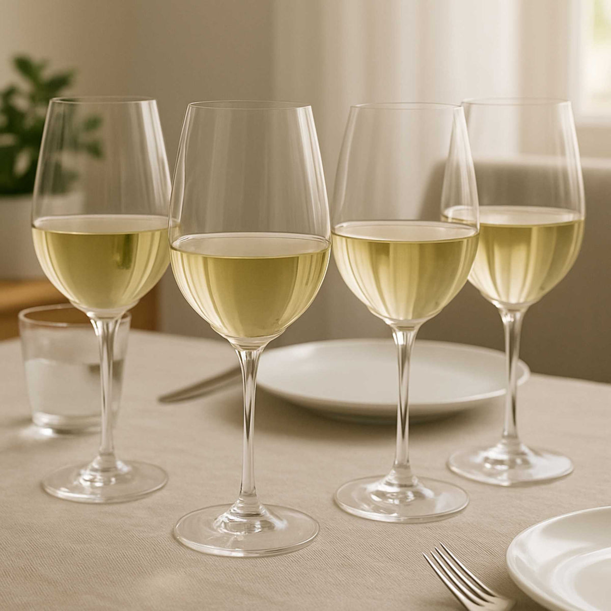 Juego de 4 copas de vino blanco cristalino y acabado mate 520ml (4)
