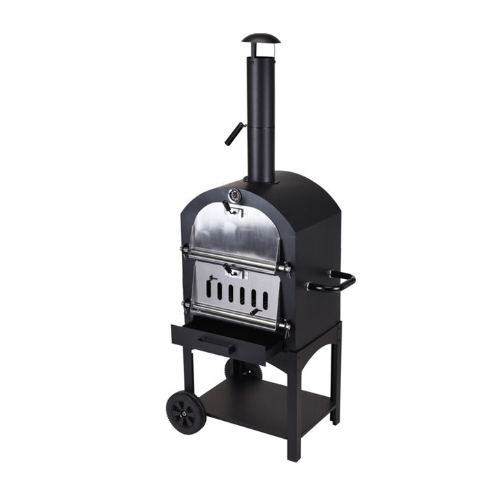 Horno de pizza de carbón para barbacoa con piedra 67x47,5xH156cm